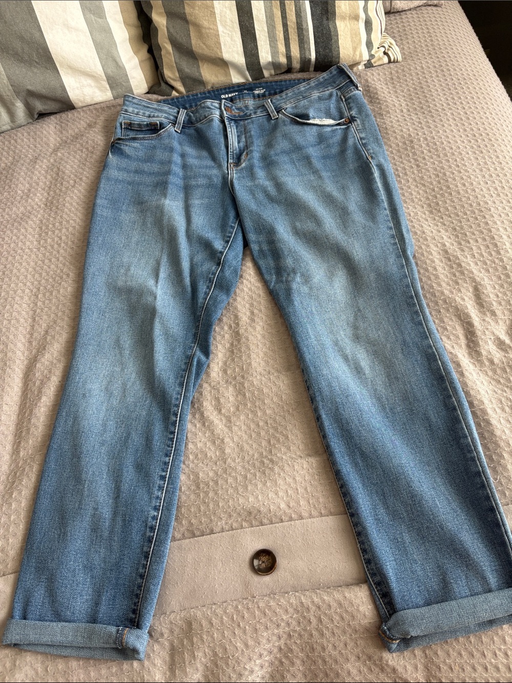 Old Navy Medium Blue Straight-Leg Jeans